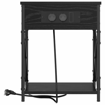 Armadio da Notte Rovere Nero 41 x 31 x 51 cm Legno multistrato