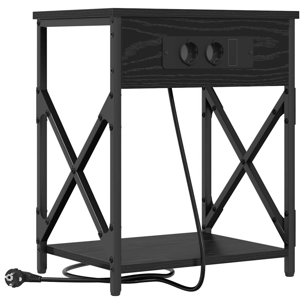 Armadio da Notte 2 pcs Rovere Nero 41 x 31 x 51 cm
