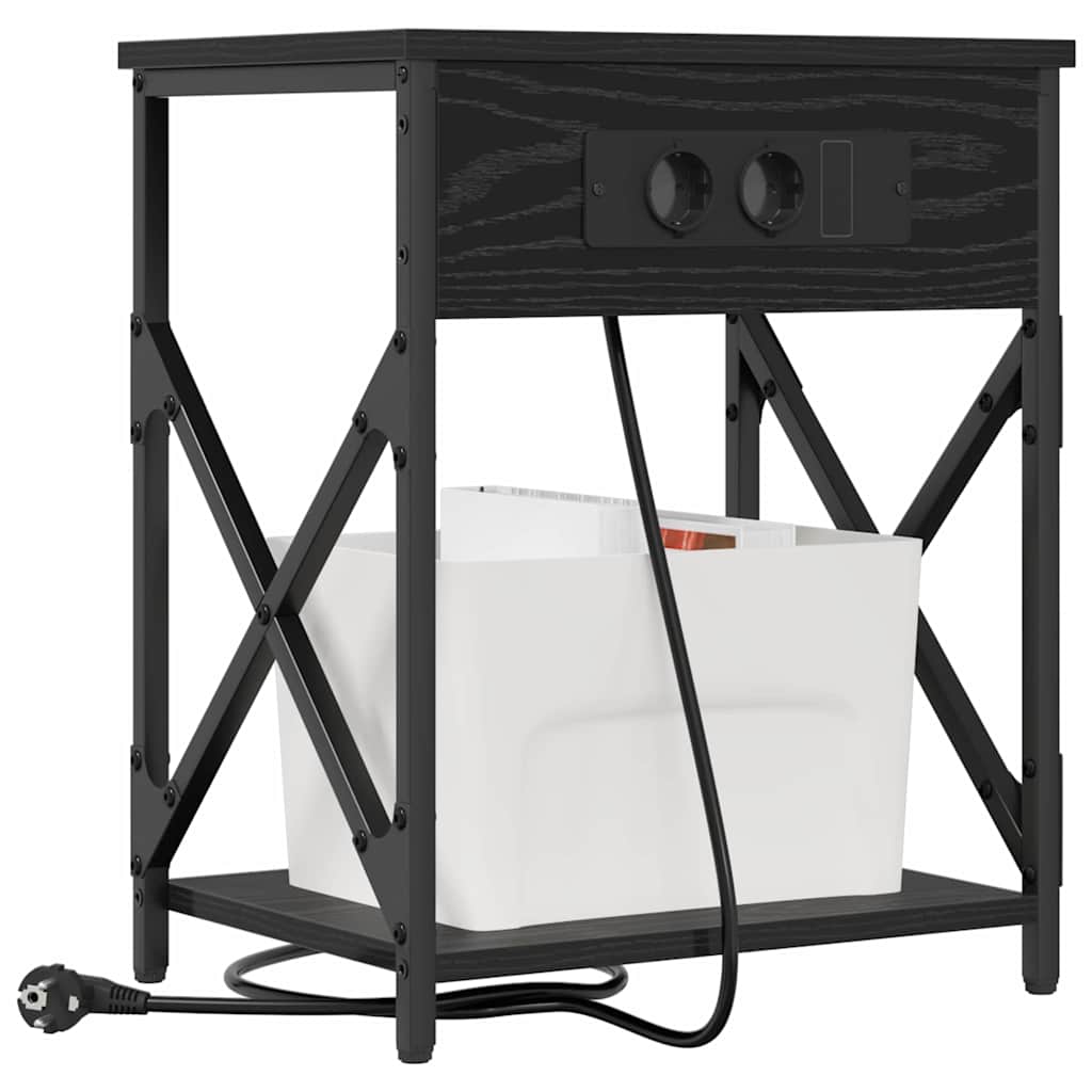 Armadio da Notte 2 pcs Rovere Nero 41 x 31 x 51 cm