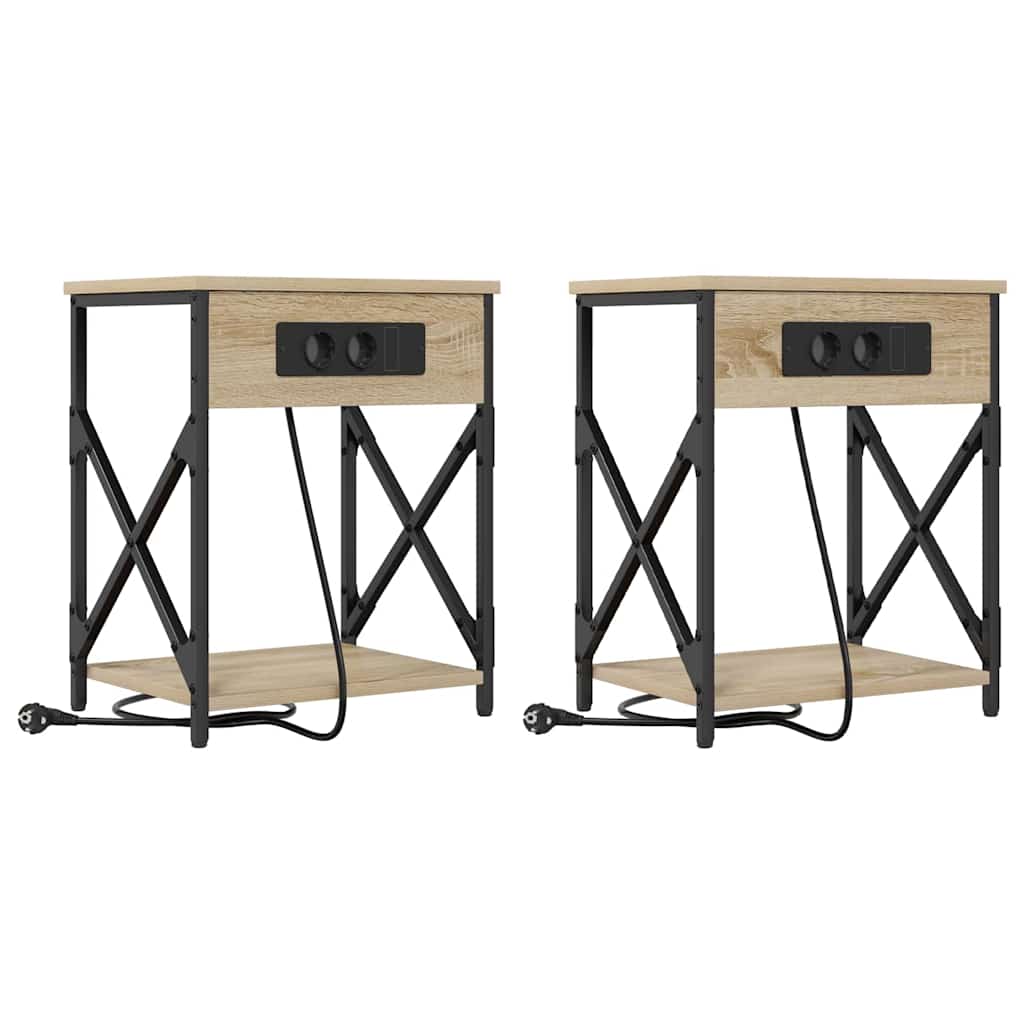 Armadio da Notte 2 pcs Rovere Sonoma 41 x 31 x 51 cm