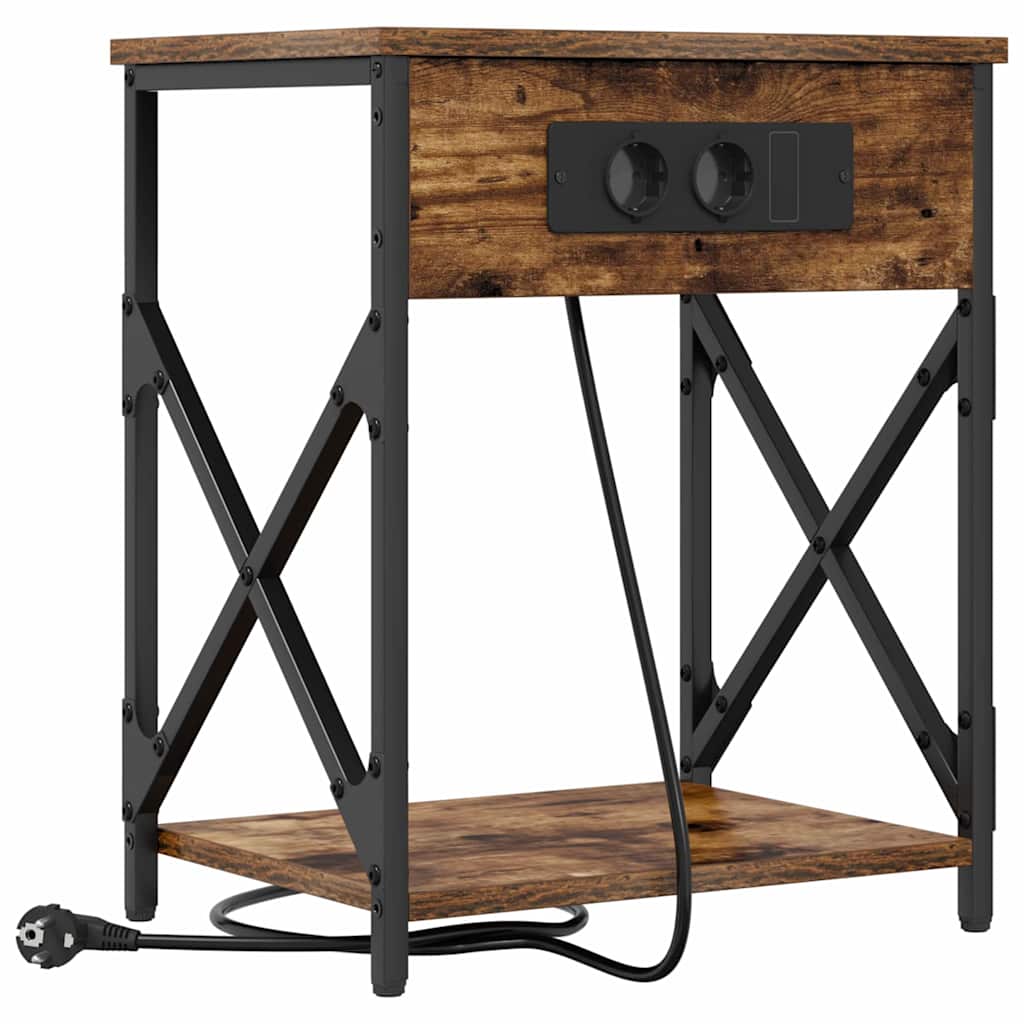 Armadio da Notte Rovere fumÃ© 41 x 31 x 51 cm Legno multistrato