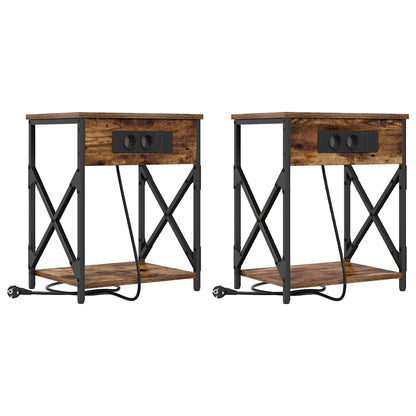Armadio da Notte 2 pcs Rovere fumÃ© 41 x 31 x 51 cm