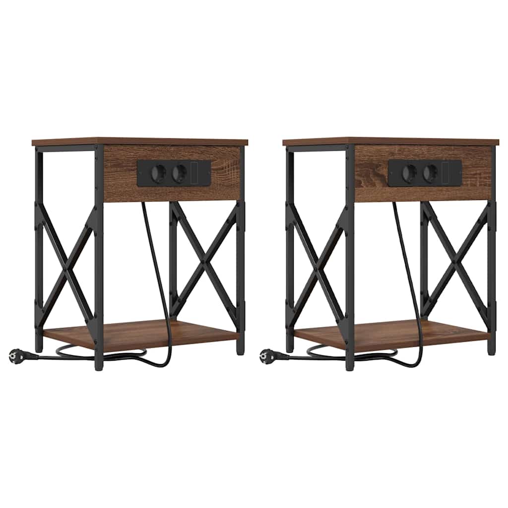 Armadio da Notte 2 pcs Rovere Marrone 41 x 31 x 51 cm