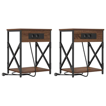 Armadio da Notte 2 pcs Rovere Marrone 41 x 31 x 51 cm