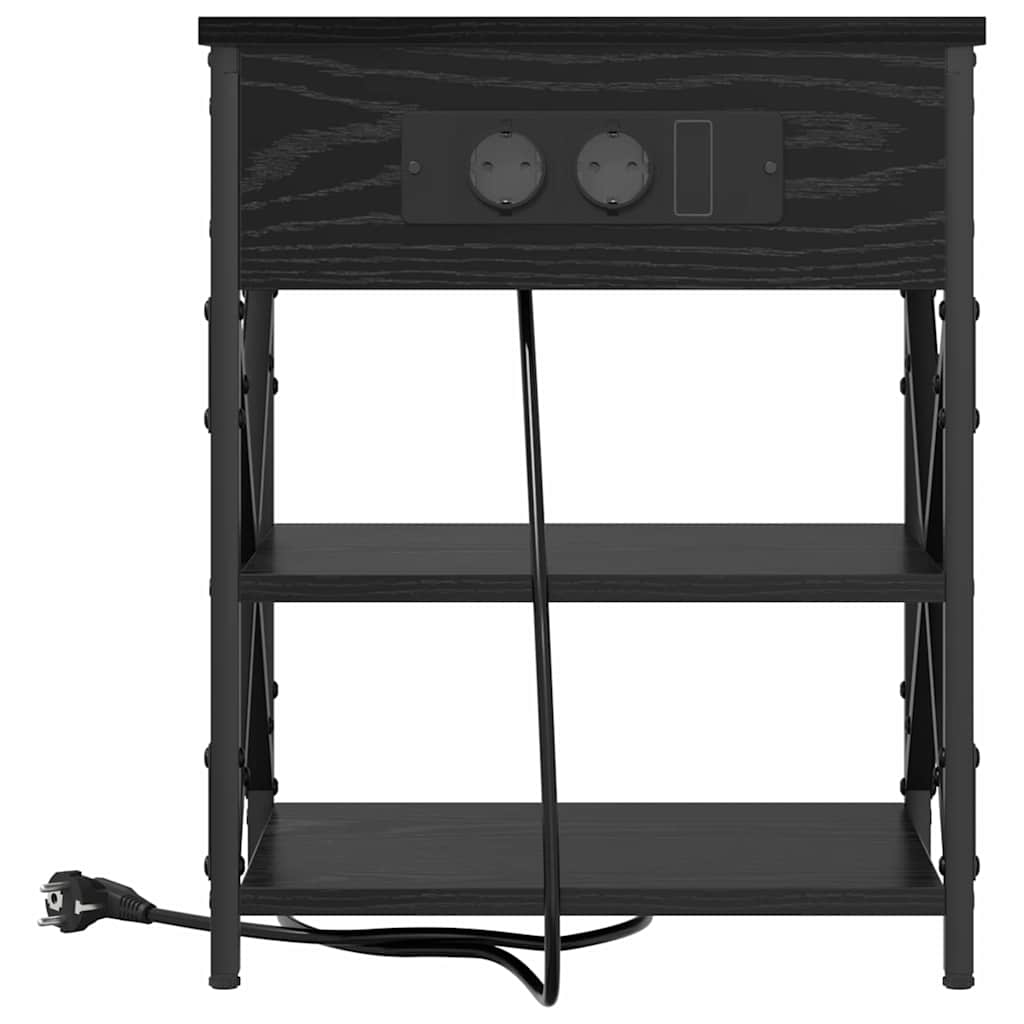 Armadio da Notte Rovere Nero 41 x 31 x 51 cm Legno multistrato