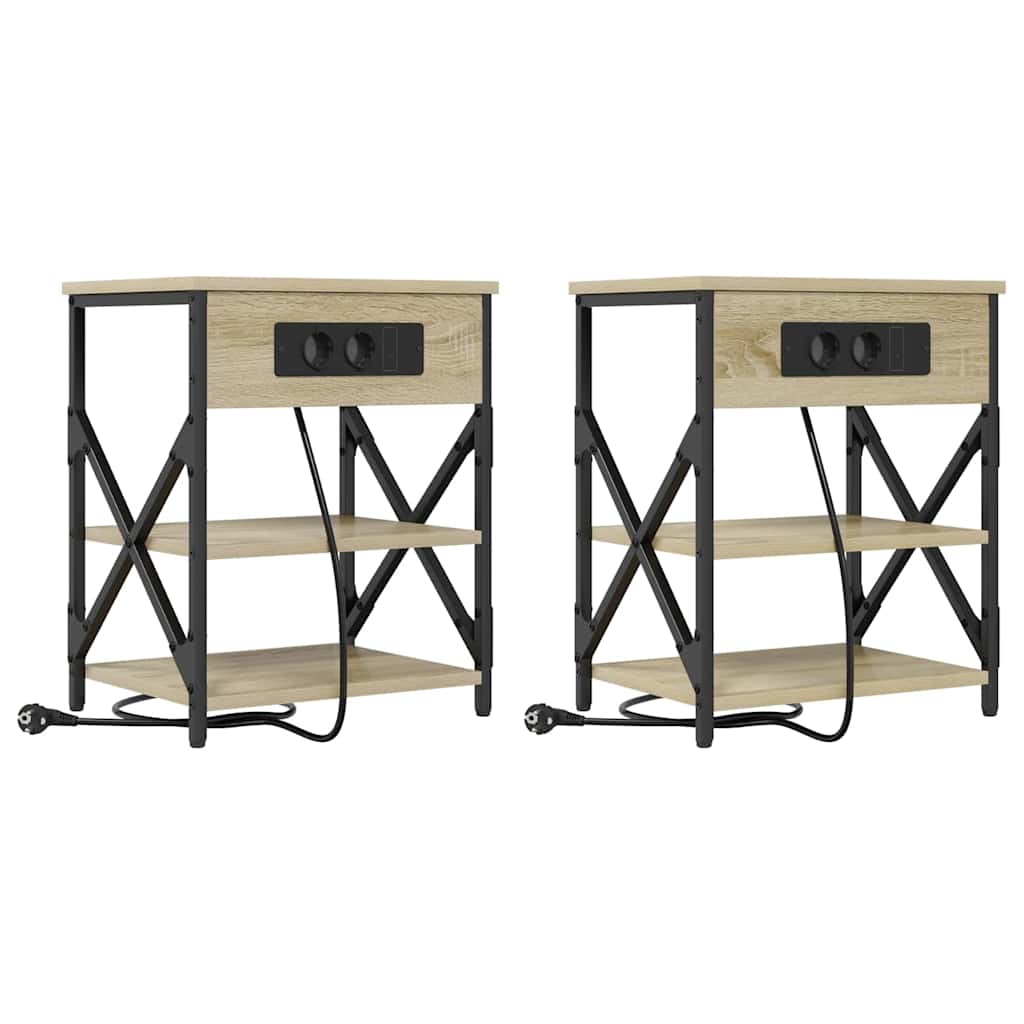 Armadio da Notte 2 pcs Rovere Sonoma 41 x 31 x 51 cm