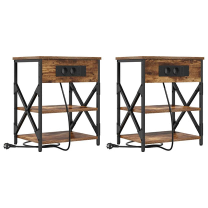Armadio da Notte 2 pcs Rovere fumÃ© 41 x 31 x 51 cm