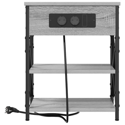 Armadio da Notte con lo scaffale Grigio Sonoma 41 x 31 x 51 cm