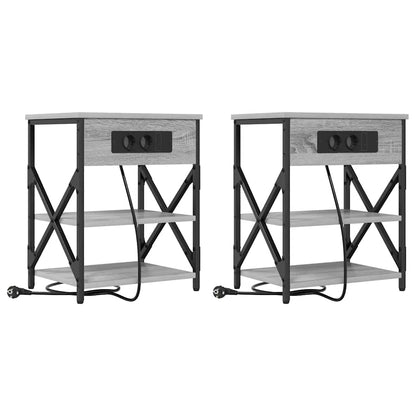 Armadio da Notte 2 pcs Grigio Sonoma 41 x 31 x 51 cm