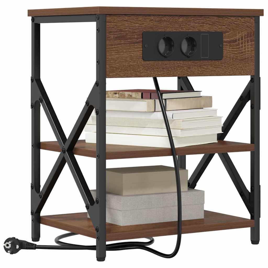 Armadio da Notte con lo scaffale Rovere Marrone 41 x 31 x 51 cm