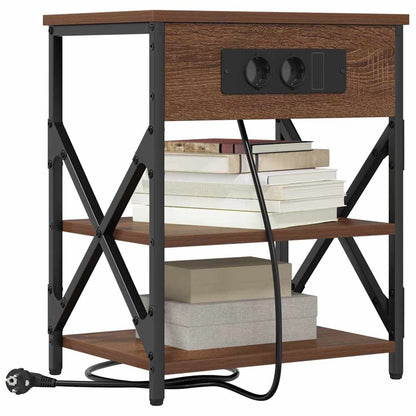 Armadio da Notte con lo scaffale Rovere Marrone 41 x 31 x 51 cm