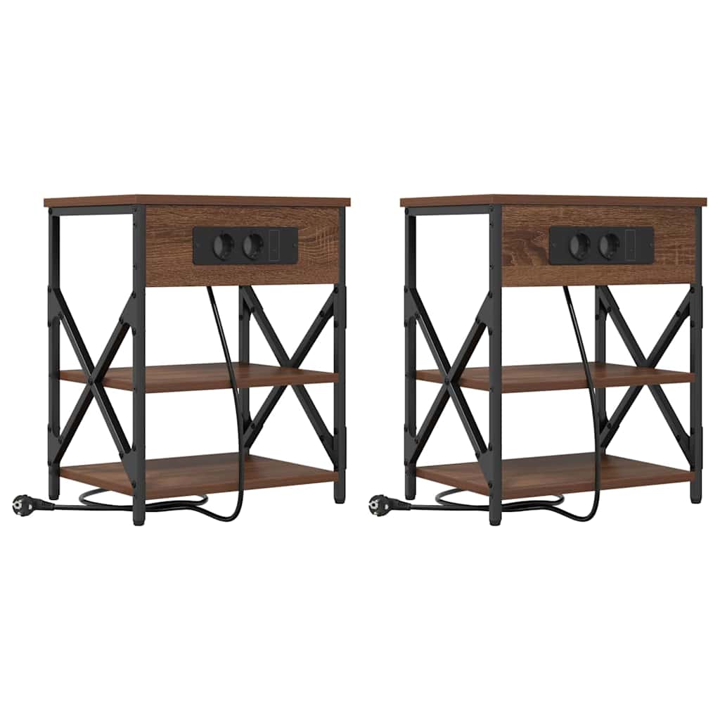 Armadio da Notte 2 pcs Rovere Marrone 41 x 31 x 51 cm