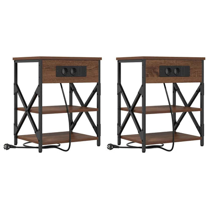 Armadio da Notte 2 pcs Rovere Marrone 41 x 31 x 51 cm