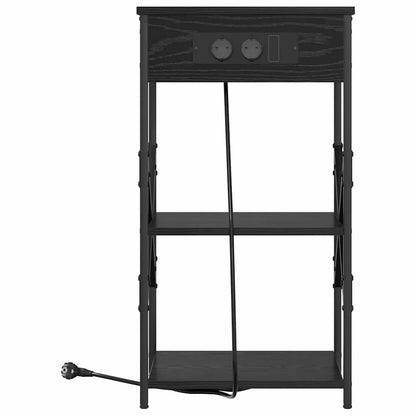 Armadio da Notte Rovere Nero 41 x 31 x 76 cm Legno multistrato