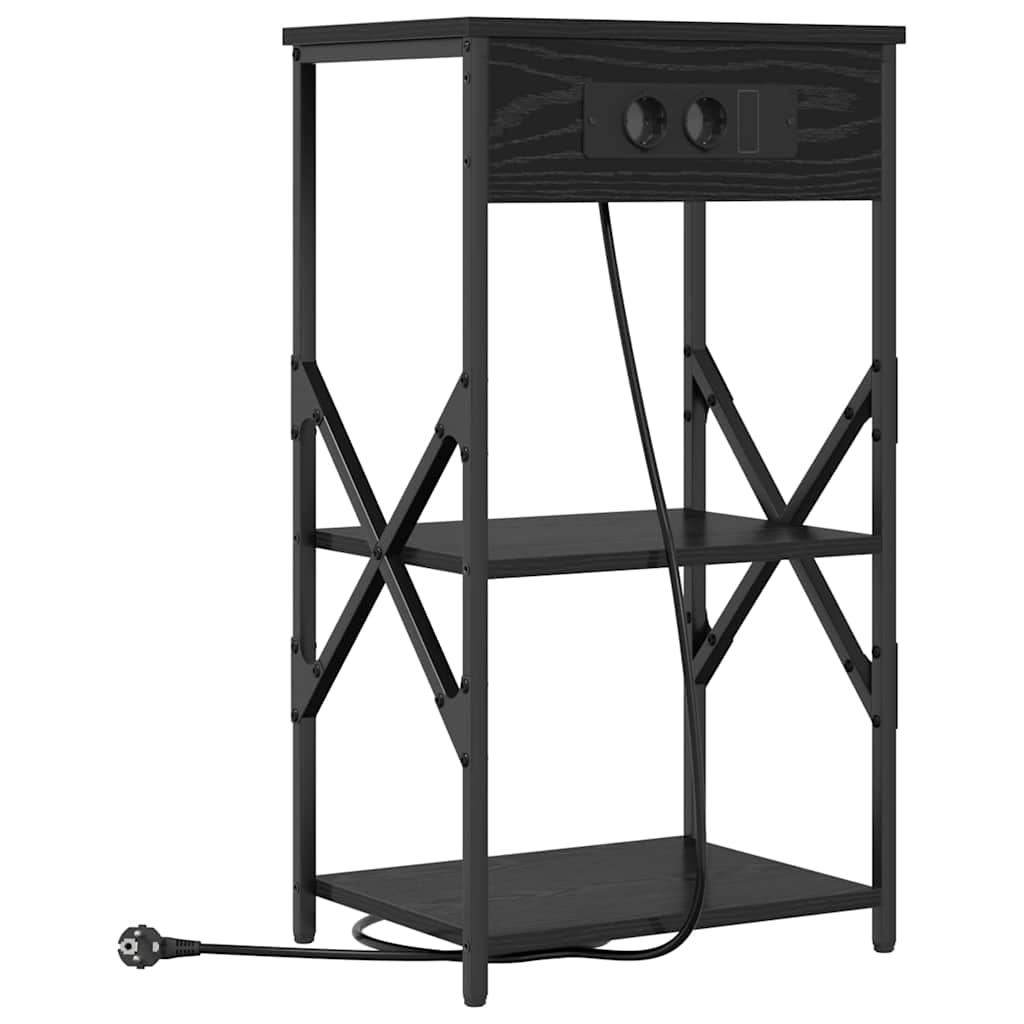 Armadio da Notte 2 pcs Rovere Nero 41 x 31 x 76 cm