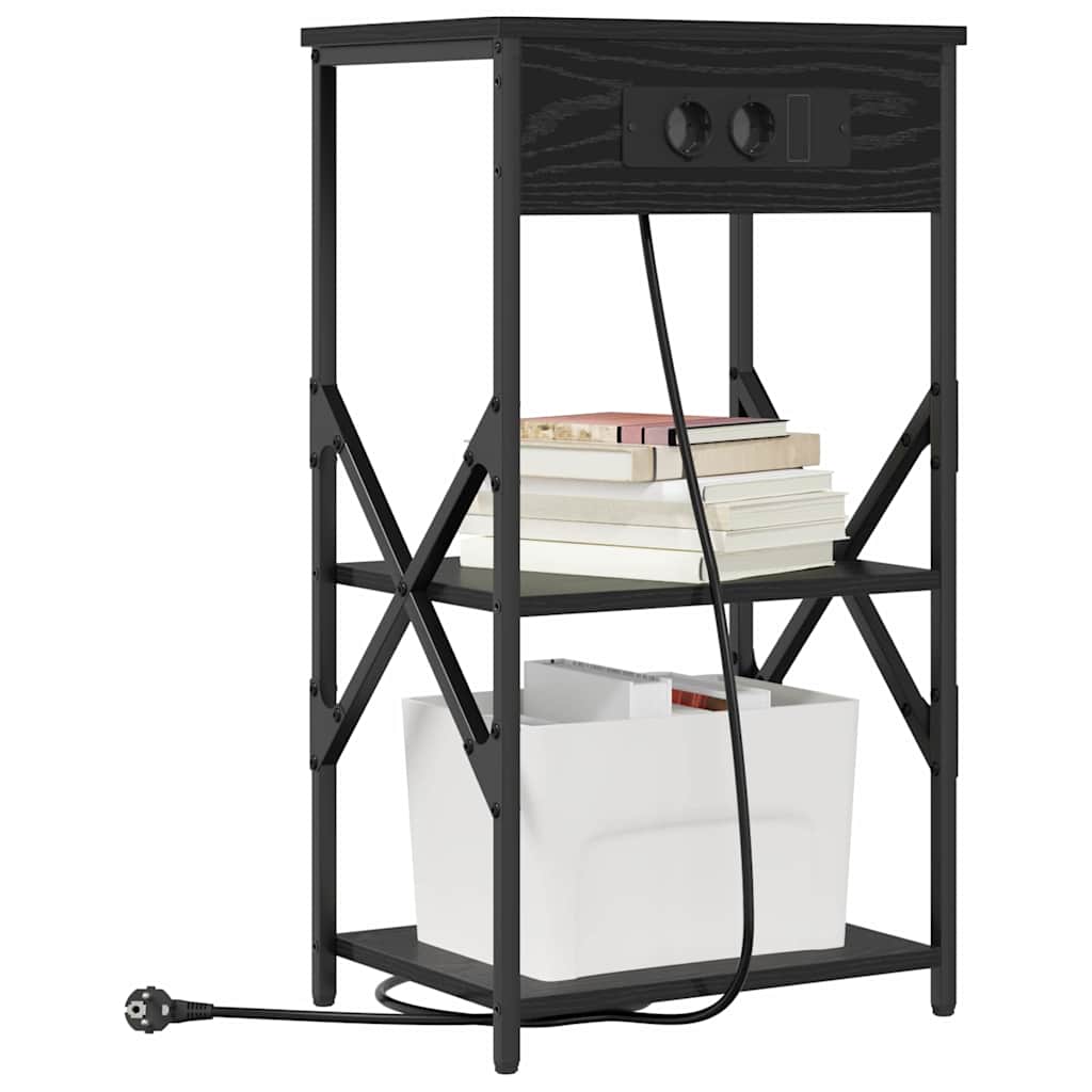 Armadio da Notte 2 pcs Rovere Nero 41 x 31 x 76 cm