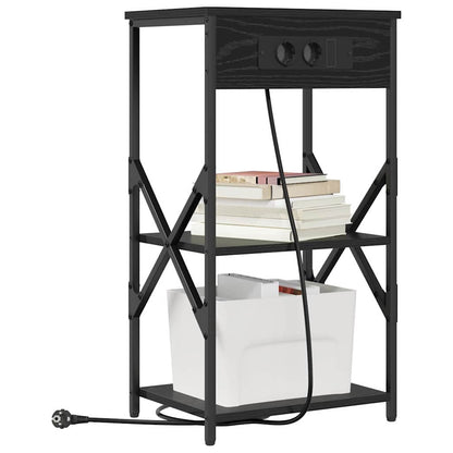Armadio da Notte 2 pcs Rovere Nero 41 x 31 x 76 cm
