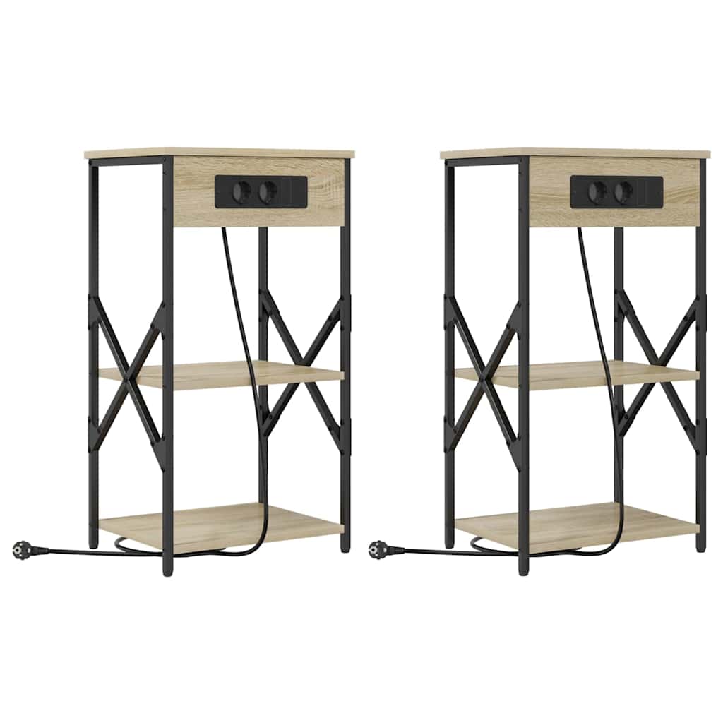 Armadio da Notte 2 pcs Rovere Sonoma 41 x 31 x 76 cm
