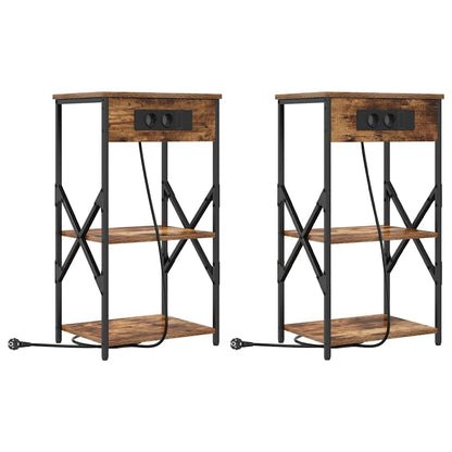 Armadio da Notte 2 pcs Rovere fumÃ© 41 x 31 x 76 cm