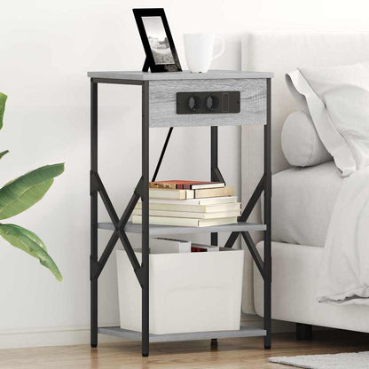 Armadio da Notte con lo scaffale Grigio Sonoma 41 x 31 x 76 cm
