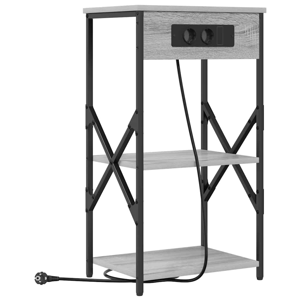 Armadio da Notte con lo scaffale Grigio Sonoma 41 x 31 x 76 cm