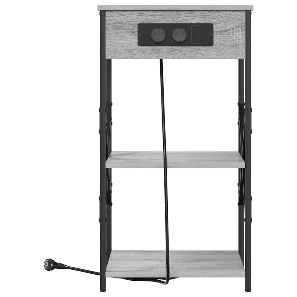 Armadio da Notte con lo scaffale Grigio Sonoma 41 x 31 x 76 cm