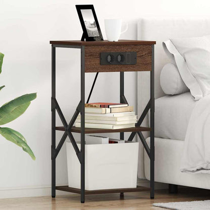 Armadio da Notte con lo scaffale Rovere Marrone 41 x 31 x 76 cm