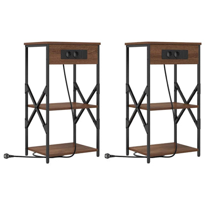 Armadio da Notte 2 pcs Rovere Marrone 41 x 31 x 76 cm