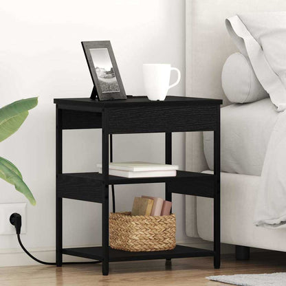 Armadio da Notte Rovere Nero 41 x 31 x 51 cm Legno multistrato