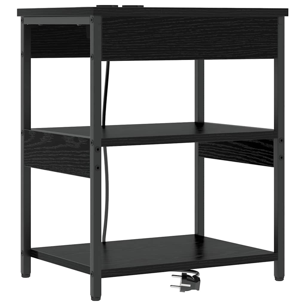 Armadio da Notte Rovere Nero 41 x 31 x 51 cm Legno multistrato