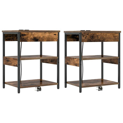 Armadio da Notte 2 pcs Rovere fumÃ© 41 x 31 x 51 cm