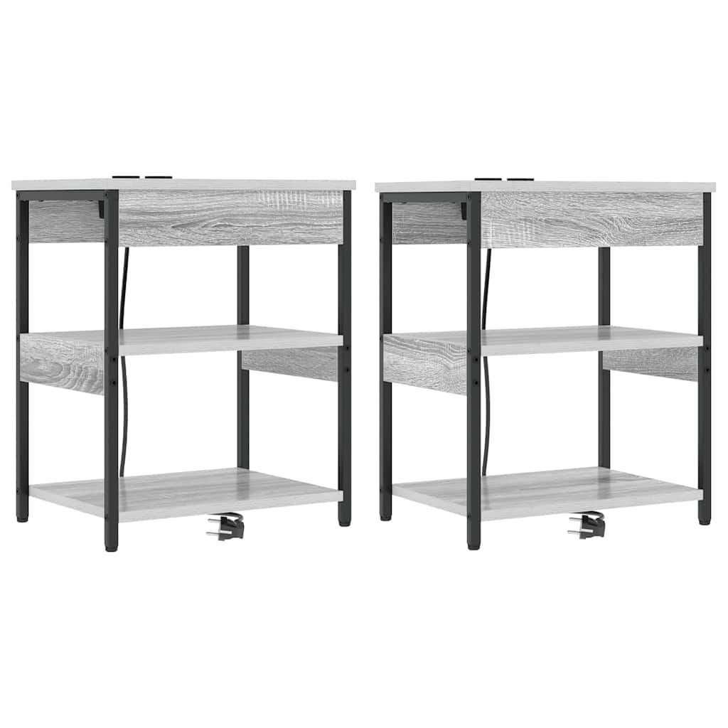 Armadio da Notte 2 pcs Grigio Sonoma 41 x 31 x 51 cm