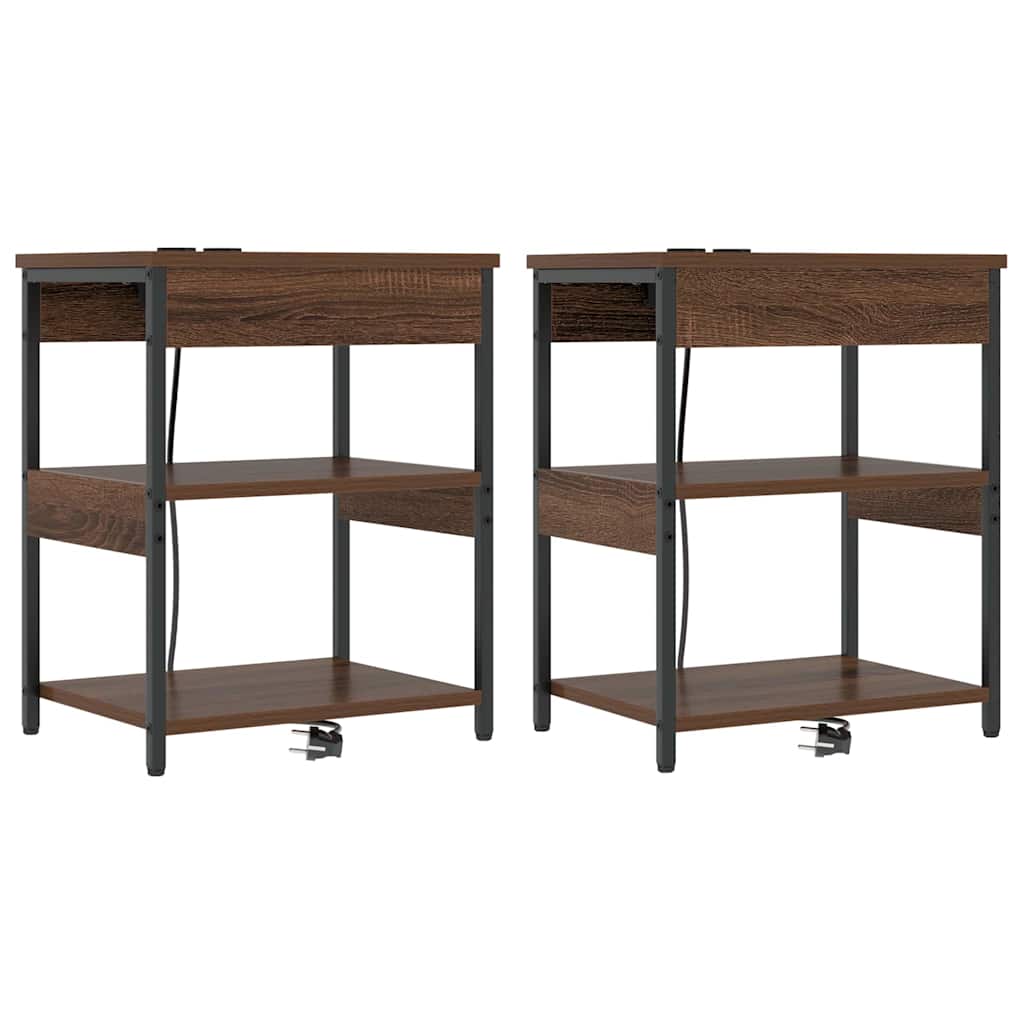 Armadio da Notte 2 pcs Rovere Marrone 41 x 31 x 51 cm