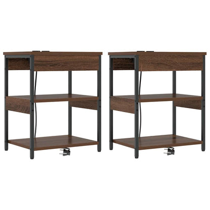 Armadio da Notte 2 pcs Rovere Marrone 41 x 31 x 51 cm