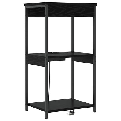 Armadio da Notte Rovere Nero 41 x 31 x 76 cm Legno multistrato