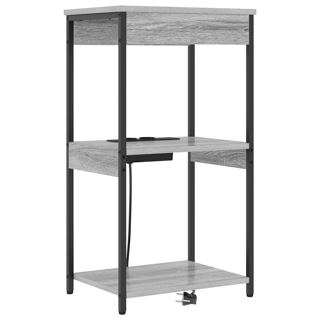 Armadio da Notte con lo scaffale Grigio Sonoma 41 x 31 x 76 cm