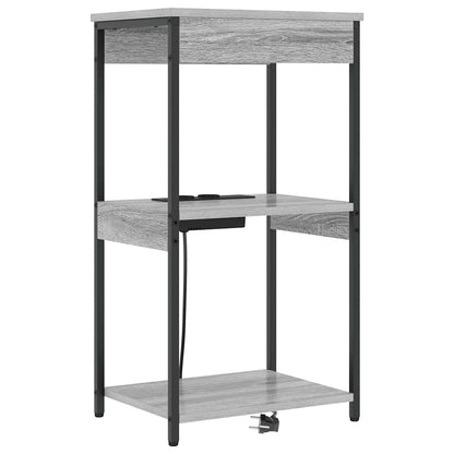Armadio da Notte con lo scaffale Grigio Sonoma 41 x 31 x 76 cm