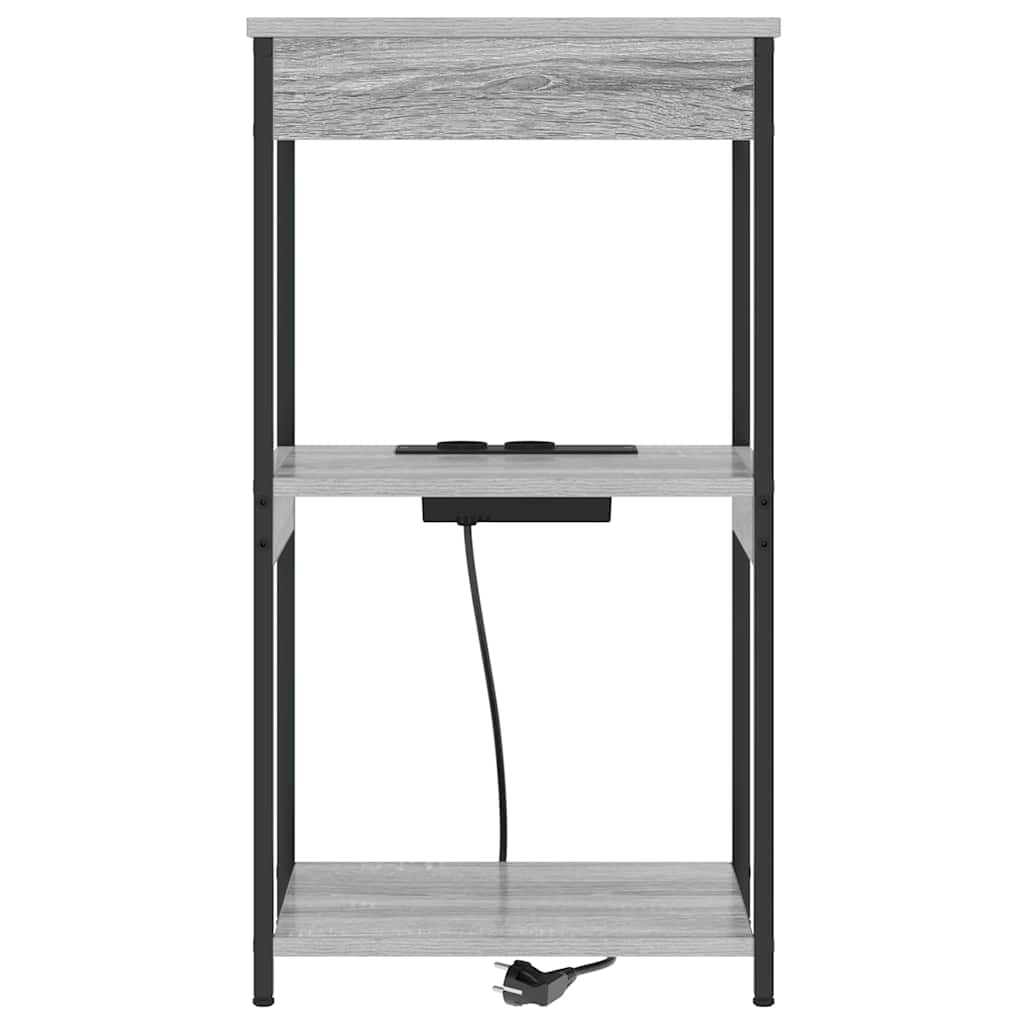 Armadio da Notte con lo scaffale Grigio Sonoma 41 x 31 x 76 cm