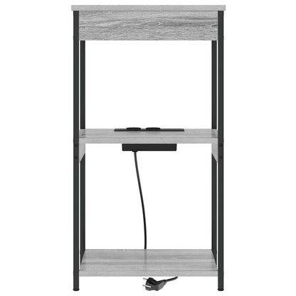 Armadio da Notte con lo scaffale Grigio Sonoma 41 x 31 x 76 cm