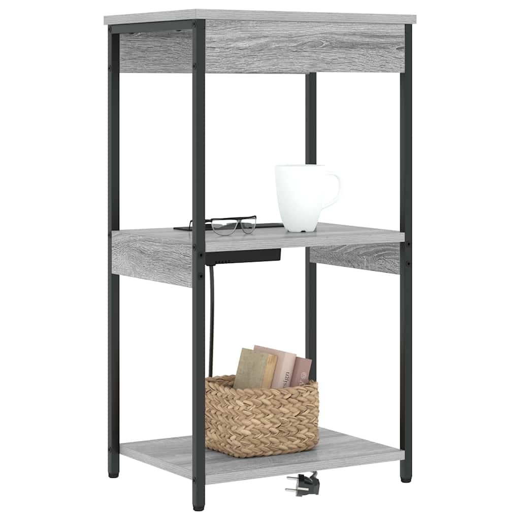 Armadio da Notte con lo scaffale Grigio Sonoma 41 x 31 x 76 cm