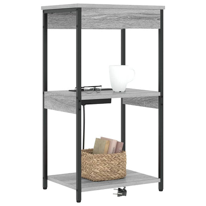 Armadio da Notte con lo scaffale Grigio Sonoma 41 x 31 x 76 cm