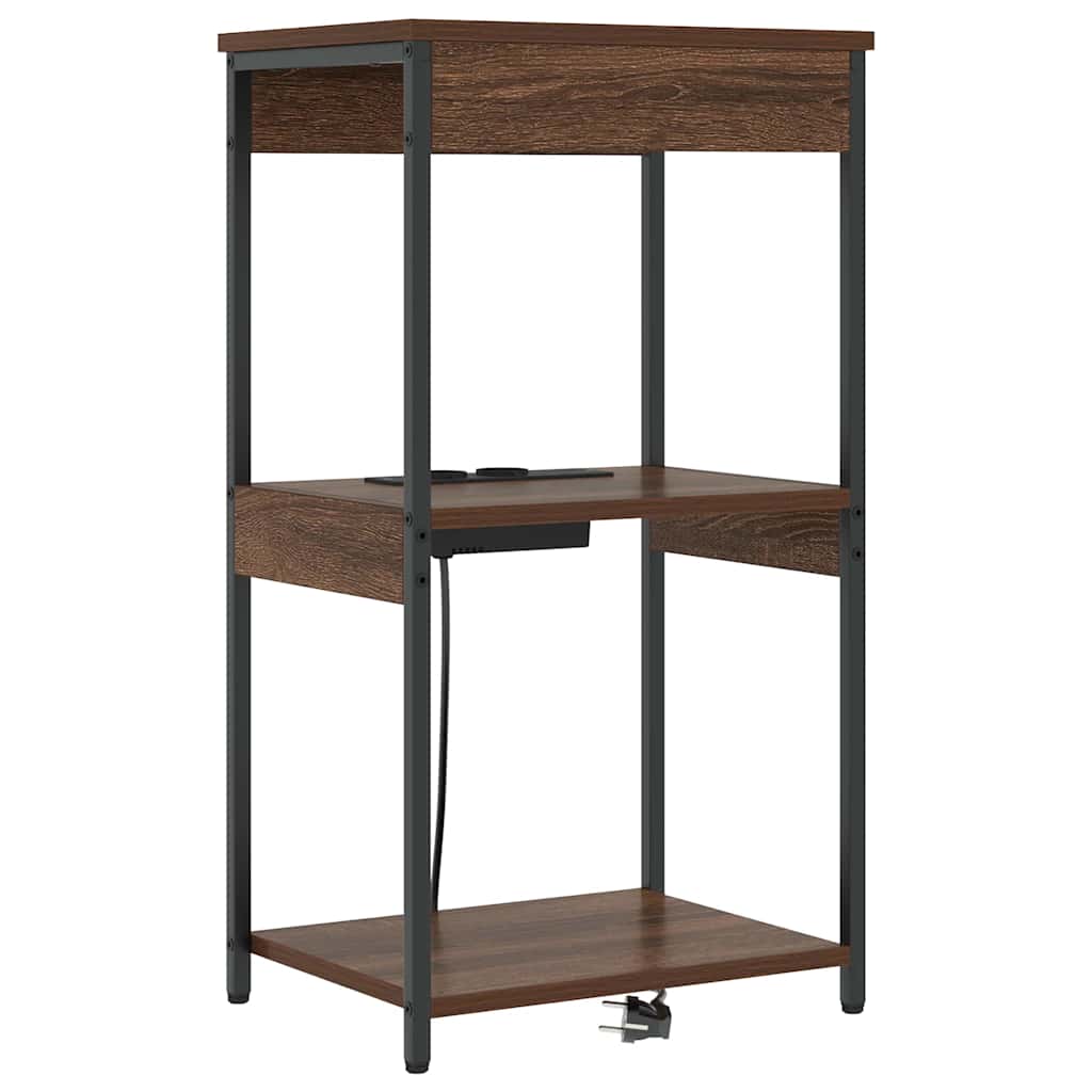 Armadio da Notte con lo scaffale Rovere Marrone 41 x 31 x 76 cm