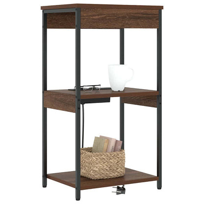 Armadio da Notte con lo scaffale Rovere Marrone 41 x 31 x 76 cm
