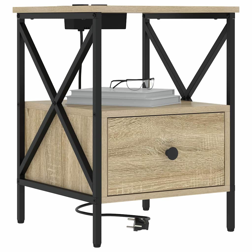 Armadio da Notte con cassetto Rovere Sonoma 41,5 x 40,5 x 55 cm