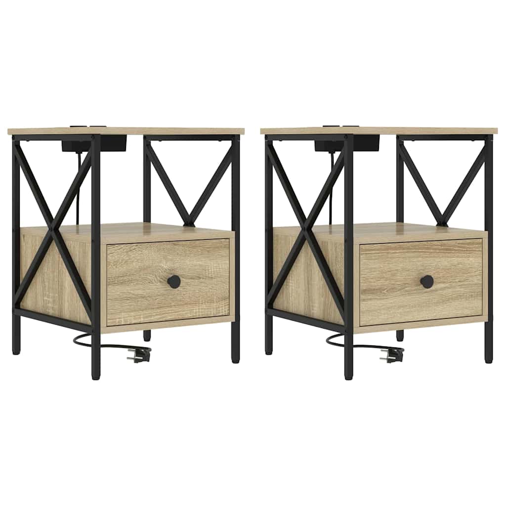 Armadio da Notte 2 pcs Rovere Sonoma 41,5 x 40,5 x 55 cm