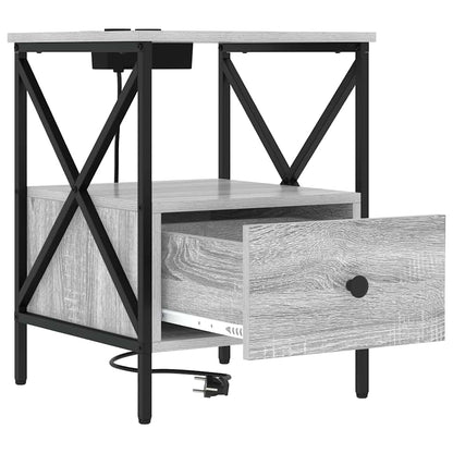Armadio da Notte con cassetto Grigio Sonoma 41,5 x 40,5 x 55 cm