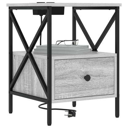 Armadio da Notte con cassetto Grigio Sonoma 41,5 x 40,5 x 55 cm