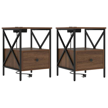 Armadio da Notte 2 pcs Rovere Marrone 41,5 x 40,5 x 55 cm