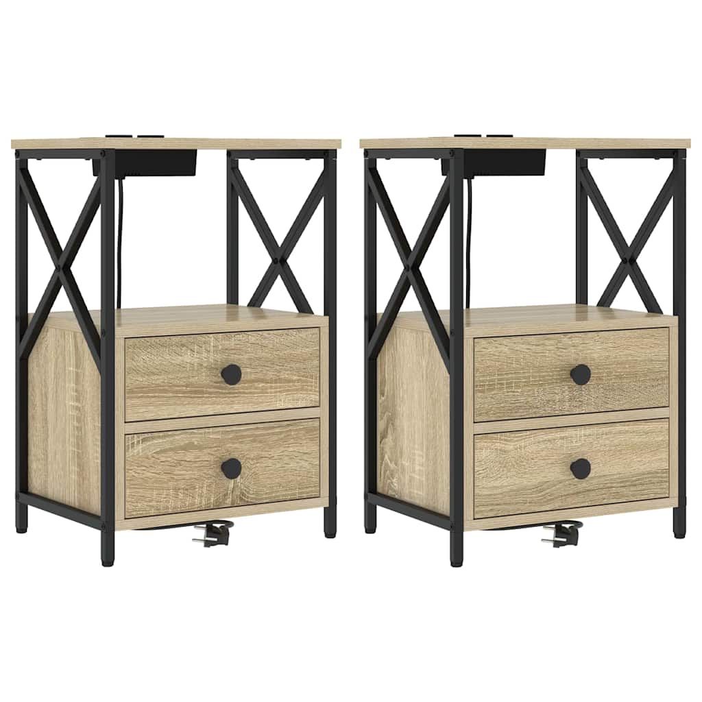 Armadio da Notte 2 pcs Rovere Sonoma 40 x 31 x 60 cm