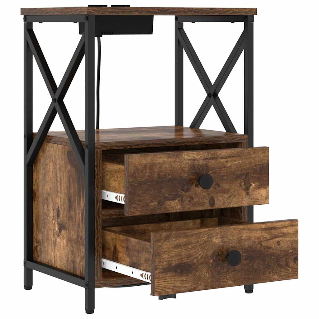 Armadio da Notte Rovere fumÃ© 40 x 31 x 60 cm Legno multistrato